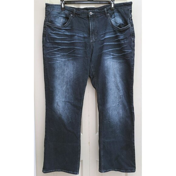 🆕️ Buffalo David Bitton Dark Sanded Straight Leg Six Mens Denim Jeans 46x32 - Picture 1 of 3